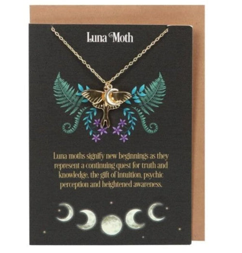 Luna Moth Necklace & Greeting Card