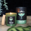 Luna moth design white sage scented candle, calming fragrance with nature theme
