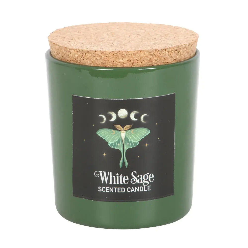 Luna Moth Design White Sage Scented Candle