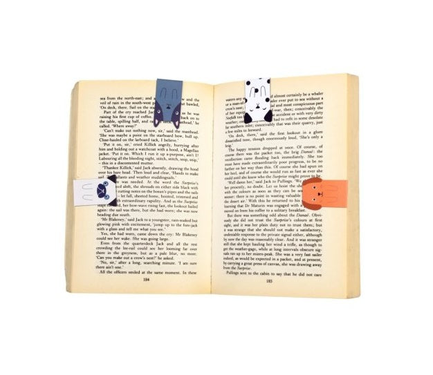 Set Of 4 Magnetic Dog Themed Bookmarks