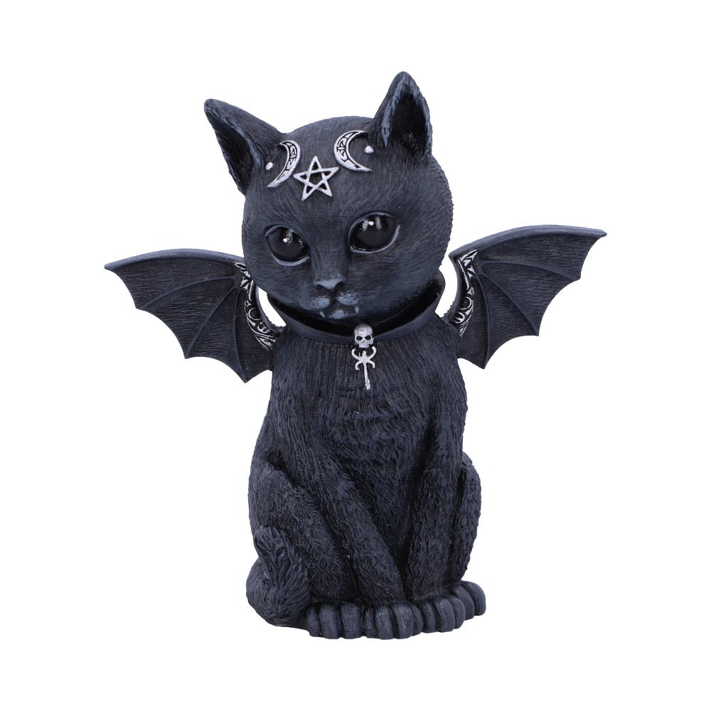 Malpuss winged occult cat figurine, gothic style decorative piece