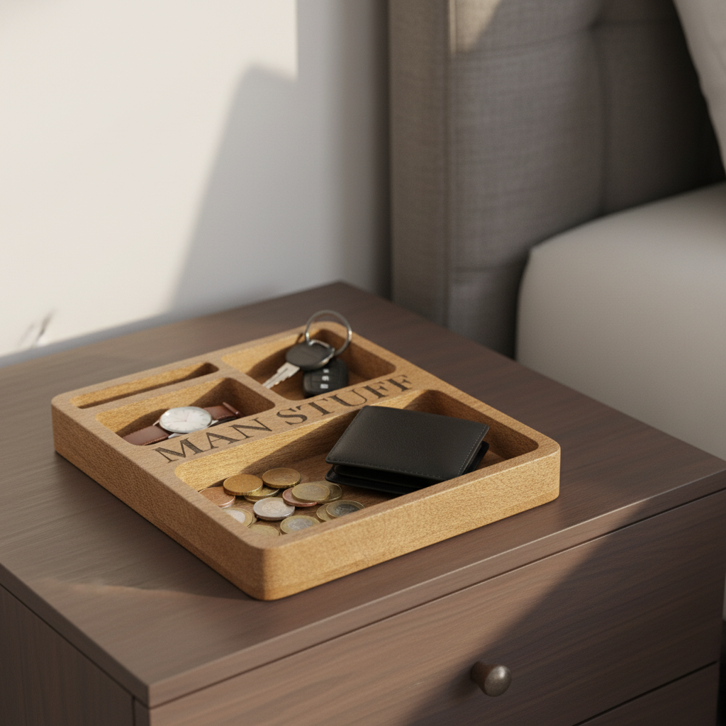 Man Stuff Wooden Tray Lifestyle