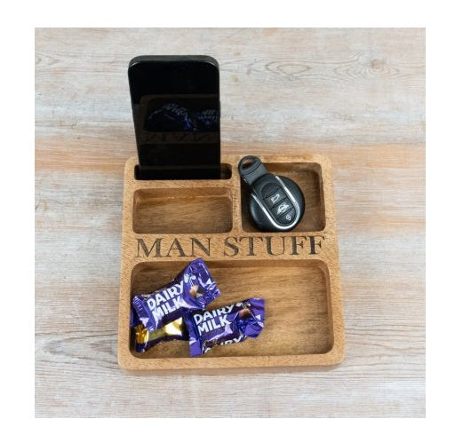 Man Stuff Wooden Compartment Tray