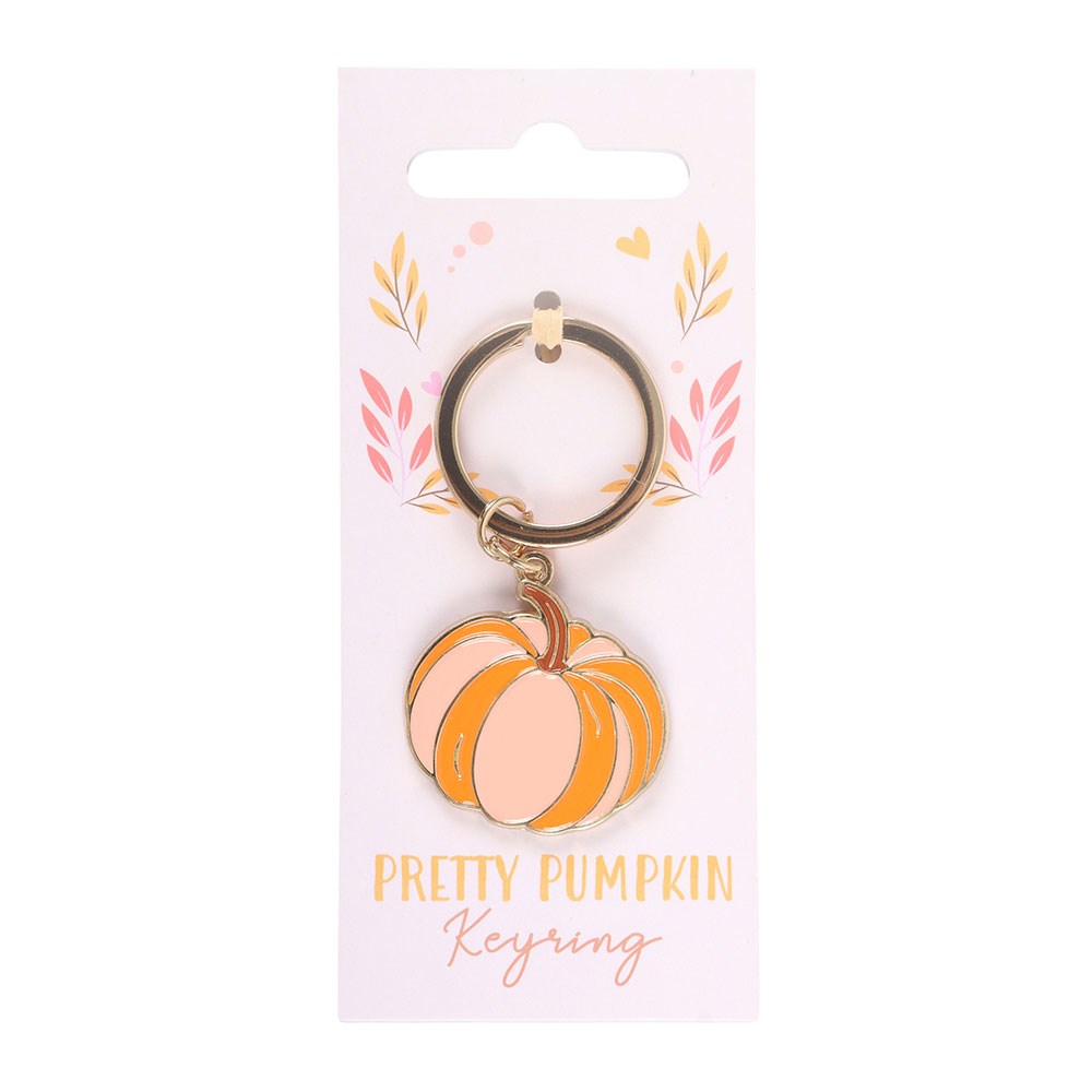 Pretty Pumpkin Alloy and Enamel Keyring