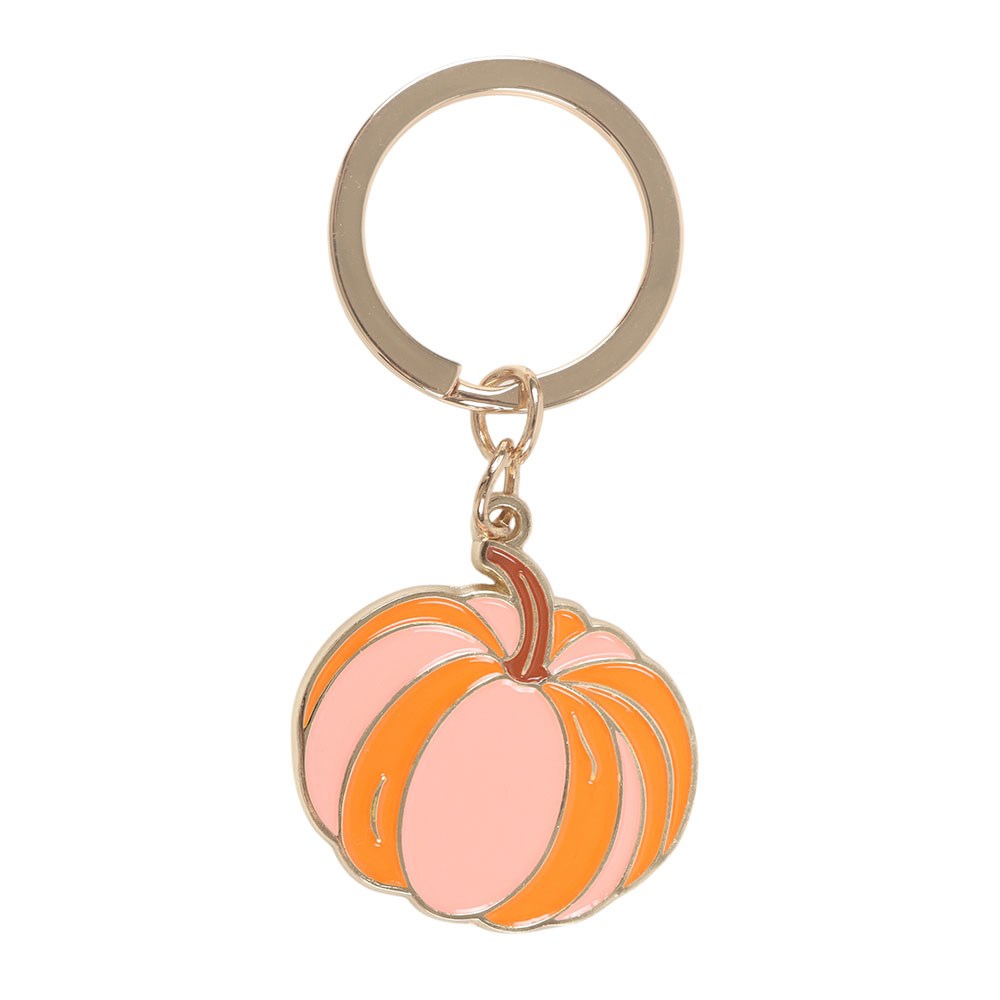 Pretty Pumpkin Alloy and Enamel Keyring