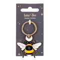 Midnight bee enamel and metal keyring, a sleek and stylish accessory
