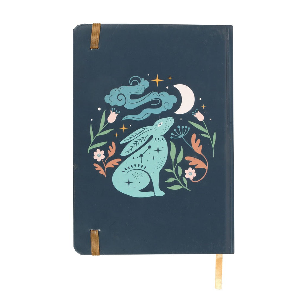 Midnight Hare Lined A5 Hardback Notebook