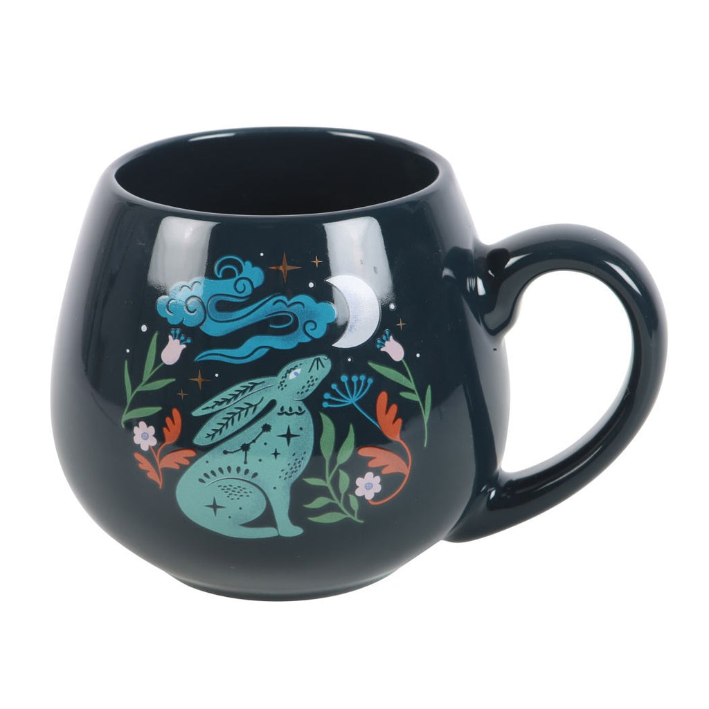 Midnight Hare Rounded Ceramic Mug