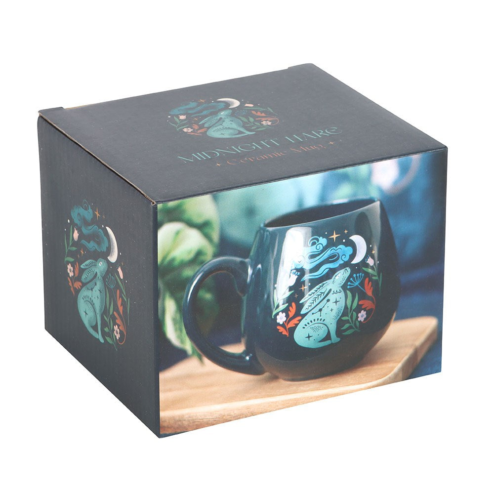 Midnight Hare Rounded Ceramic Mug