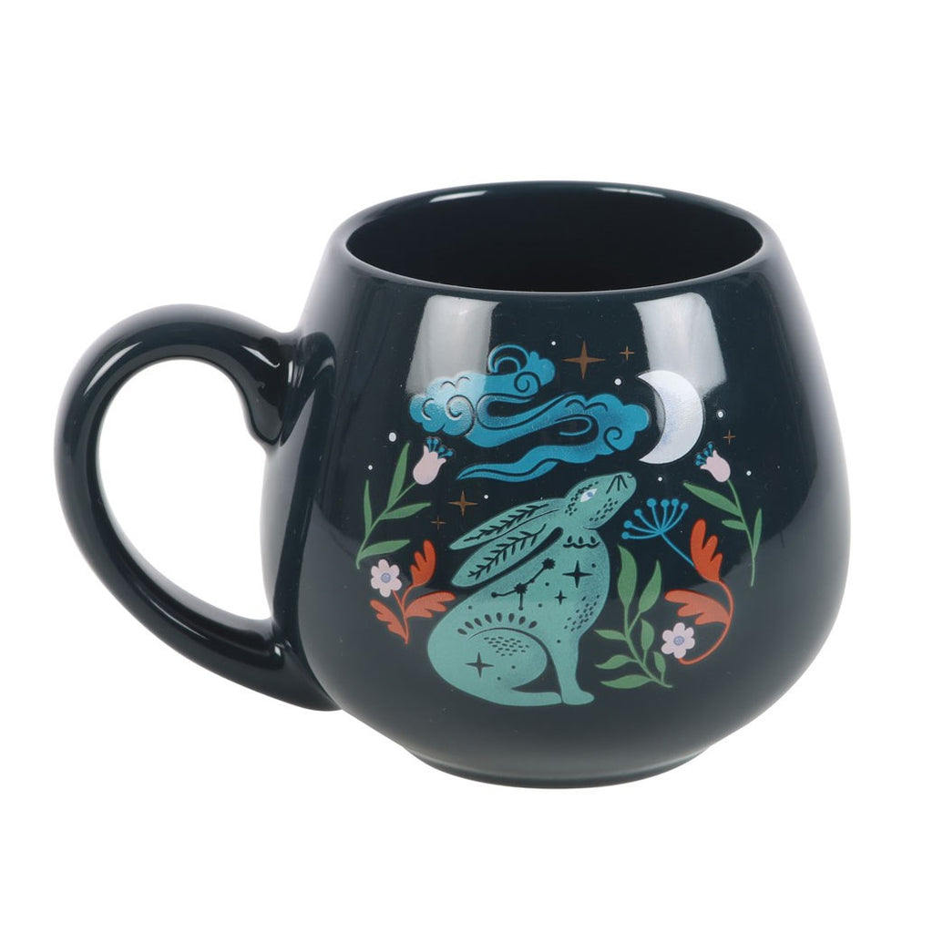 Midnight Hare Rounded Ceramic Mug
