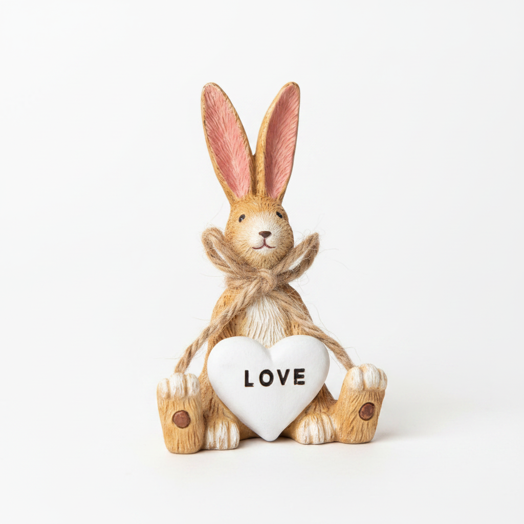 Mini Jasper Rabbit Love Figurine - detail
