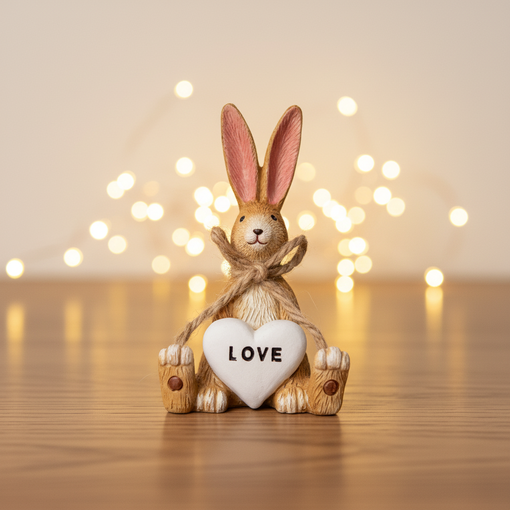 Mini Jasper Rabbit Love Figurine - lifestyle v2
