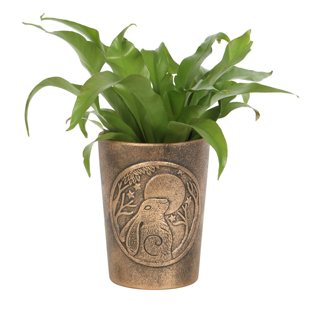 Moon Gazing Hare Bronze Terracotta Planter