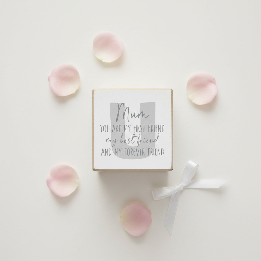 Mum Wooden Cube Sentiment Block