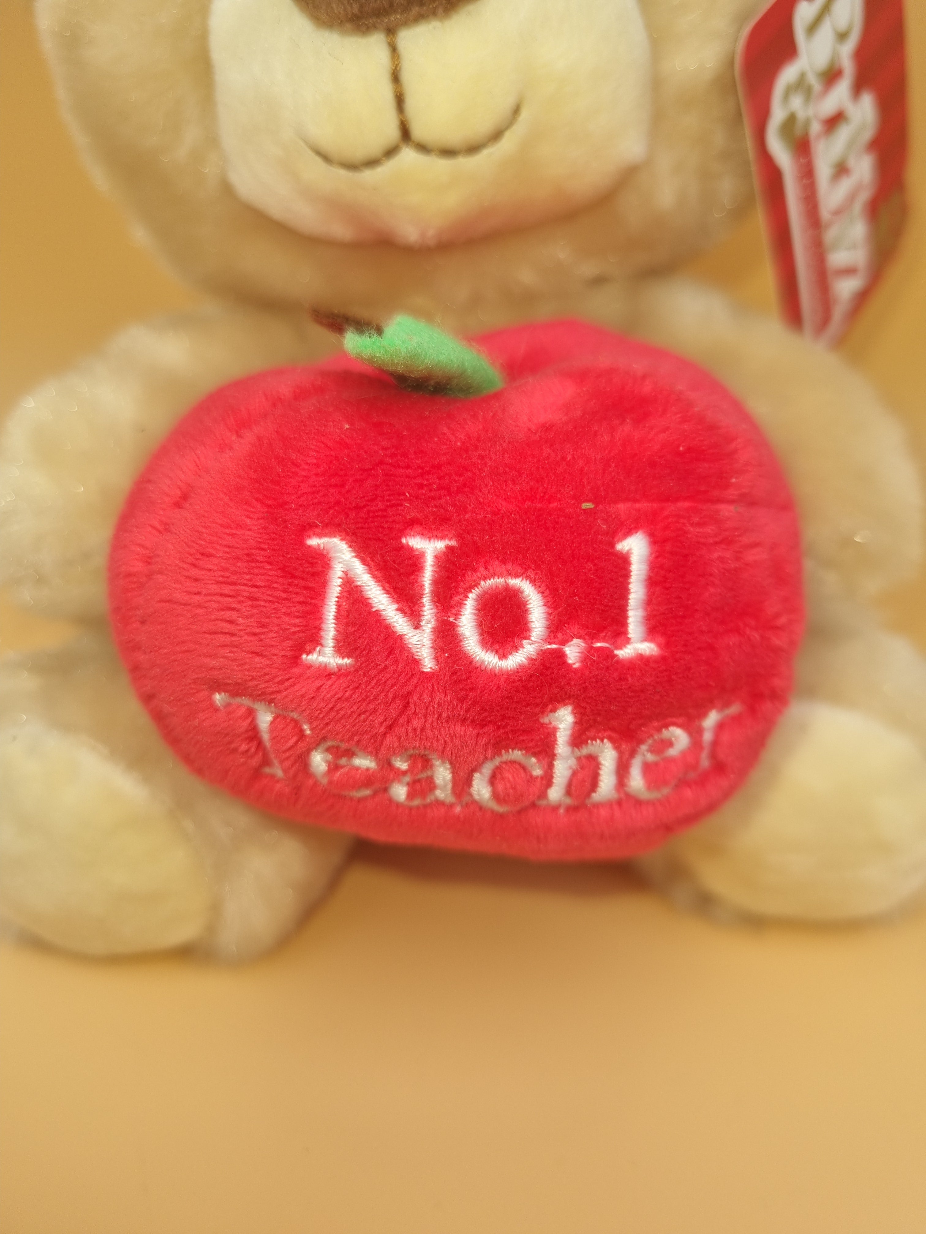 No.1 Teacher Beige Plush Teddy Bear 20cm