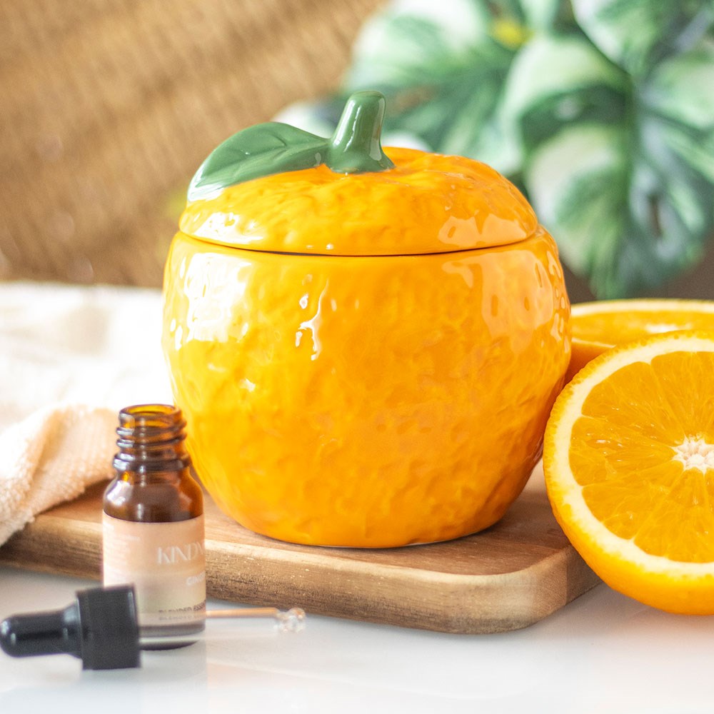 Orange Fruit Shaped Ceramic Oil Burner & Wax Warmer