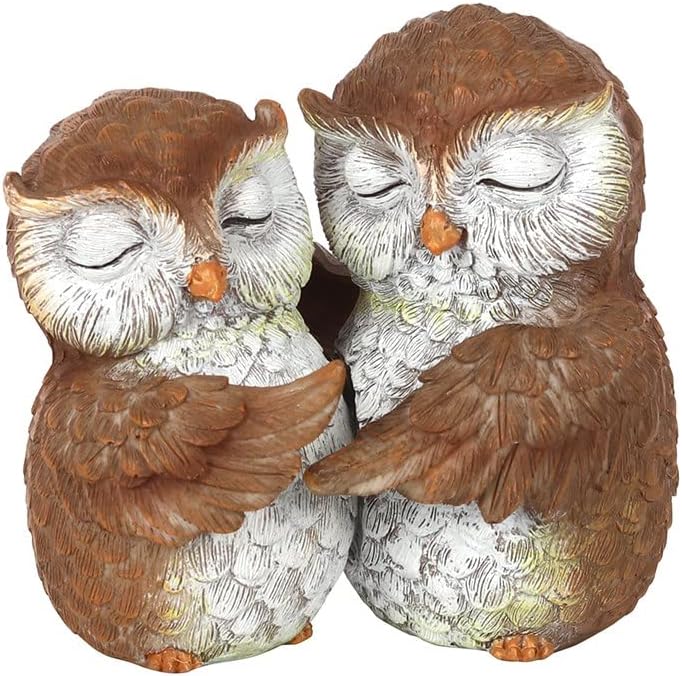 "Owl Embrace" Pair Of Owls Figurine
