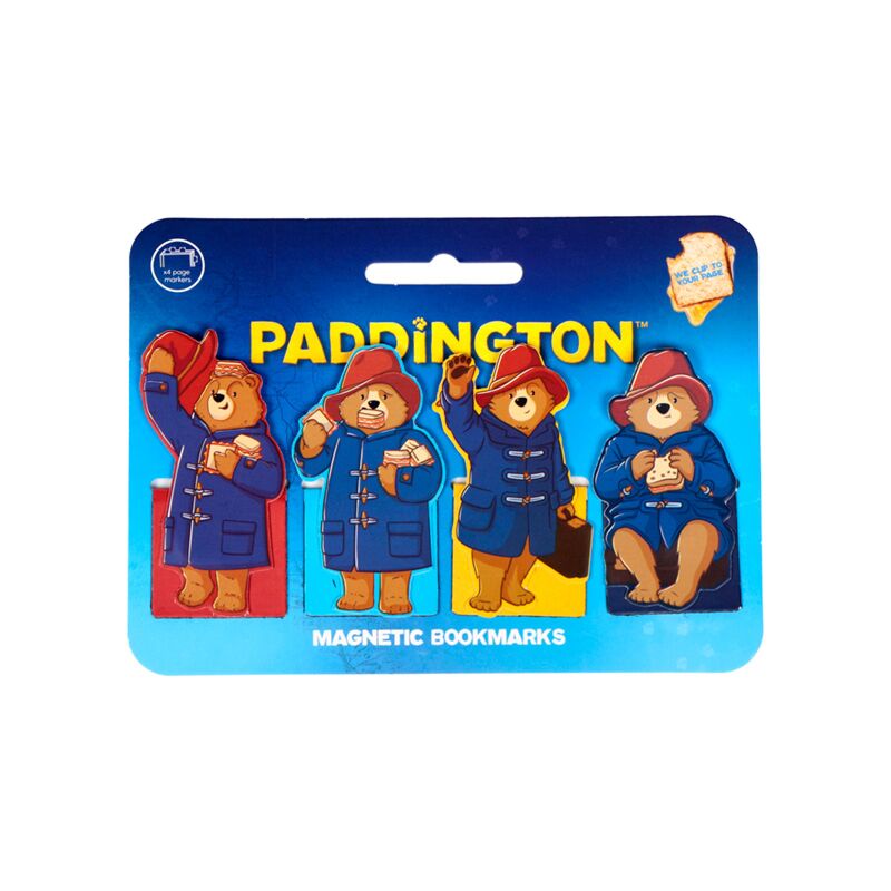 Paddington Bear magnetic bookmark set, featuring classic character designs for books and planners