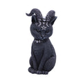 Pawzuph horned occult cat figurine, bold and gothic decorative ornament
