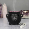 Pentagram cauldron shaped incense cone holder, perfect for gothic or spiritual home decor