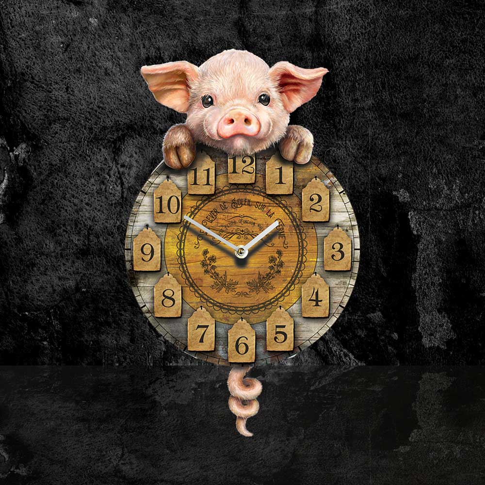 Piggin' Tickin' Pig Pendulum Clock