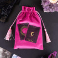 Tarot card pink drawstring pouch, ideal for storing cards or small items