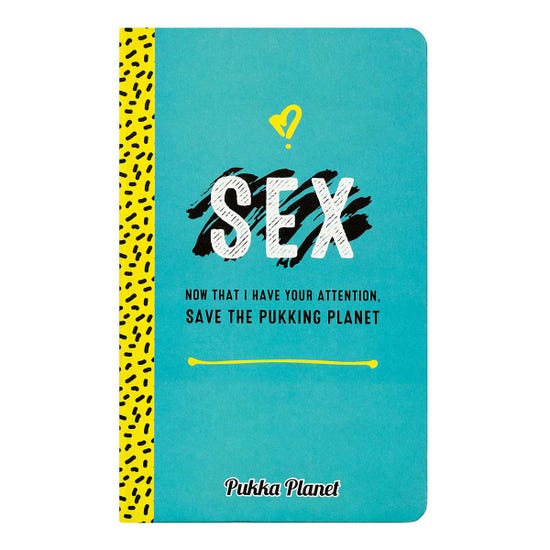 Pukka eco-friendly lined notebook with “Saving the pucking planet” design