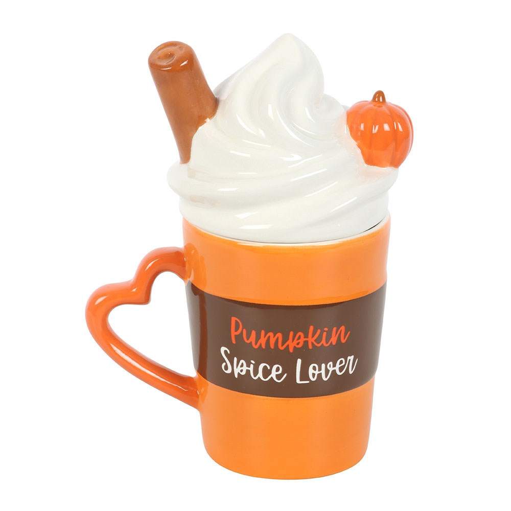 Ceramic Pumpkin Spice Lover Lidded Mug