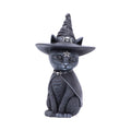 Purrah witches hat occult cat figurine, mystical and charming decor piece
