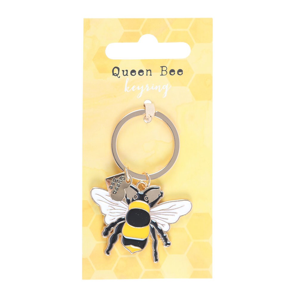 Queen bee enamel and metal keyring, a charming and elegant everyday accessory