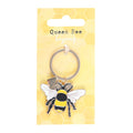 Queen bee enamel and metal keyring, a charming and elegant everyday accessory