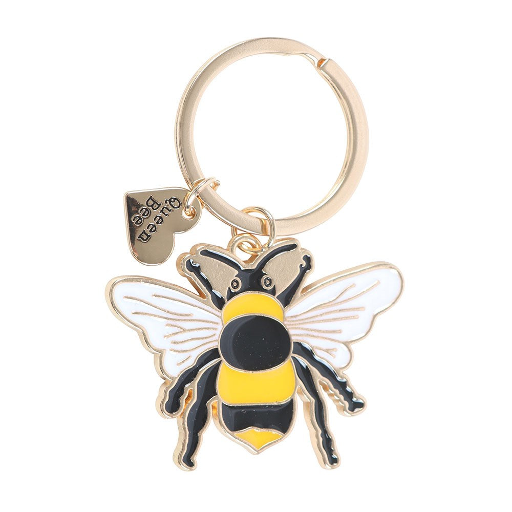 Queen Bee Enamel & Metal Keyring