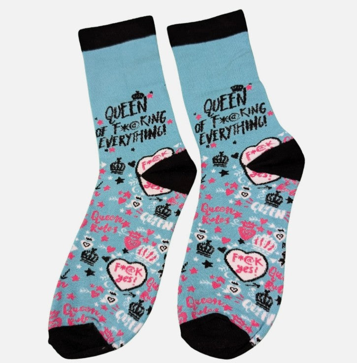 Queen Of F***ing Everything Novelty Women's Socks UK 4-7