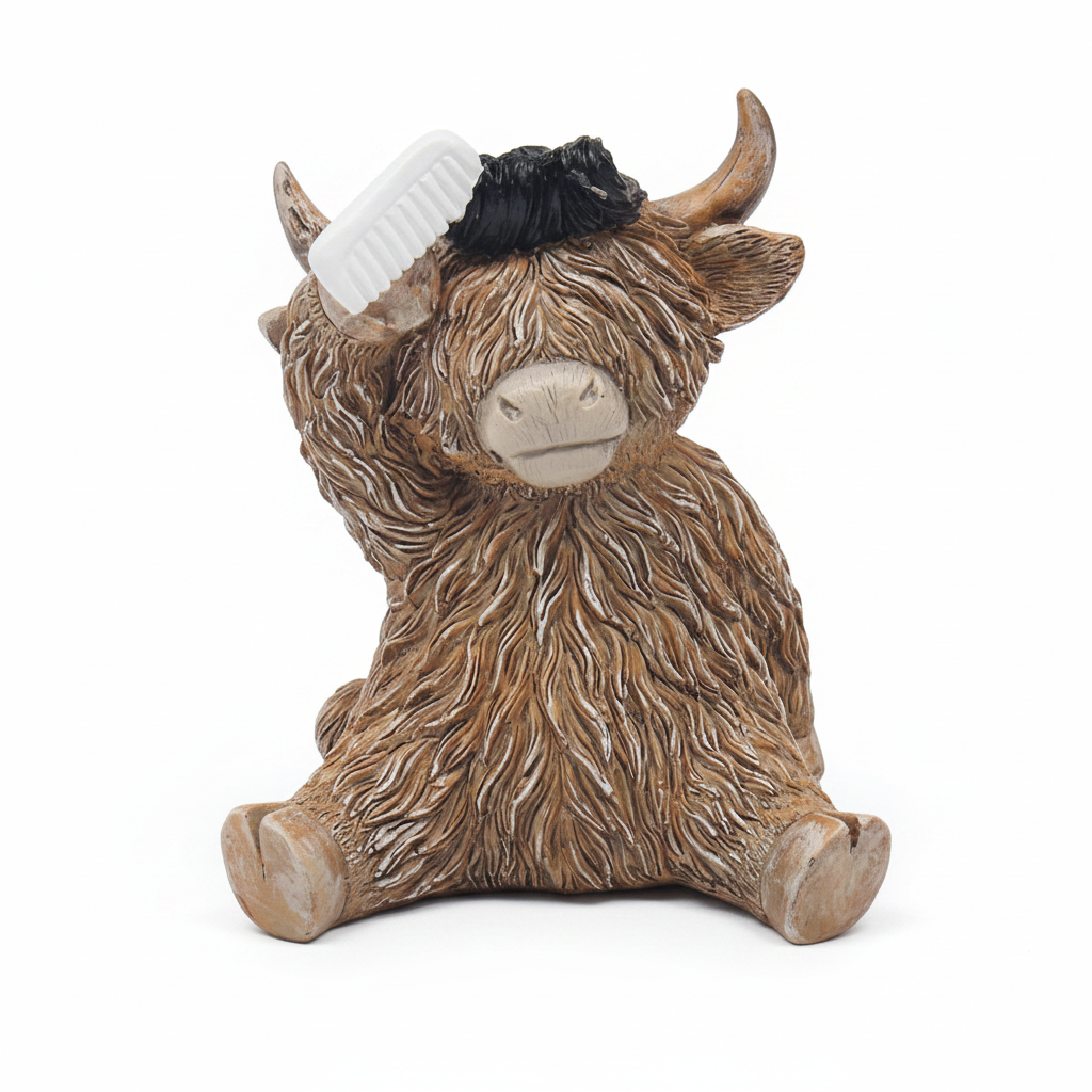 Quiff Slick Haired Highland Cow - detail