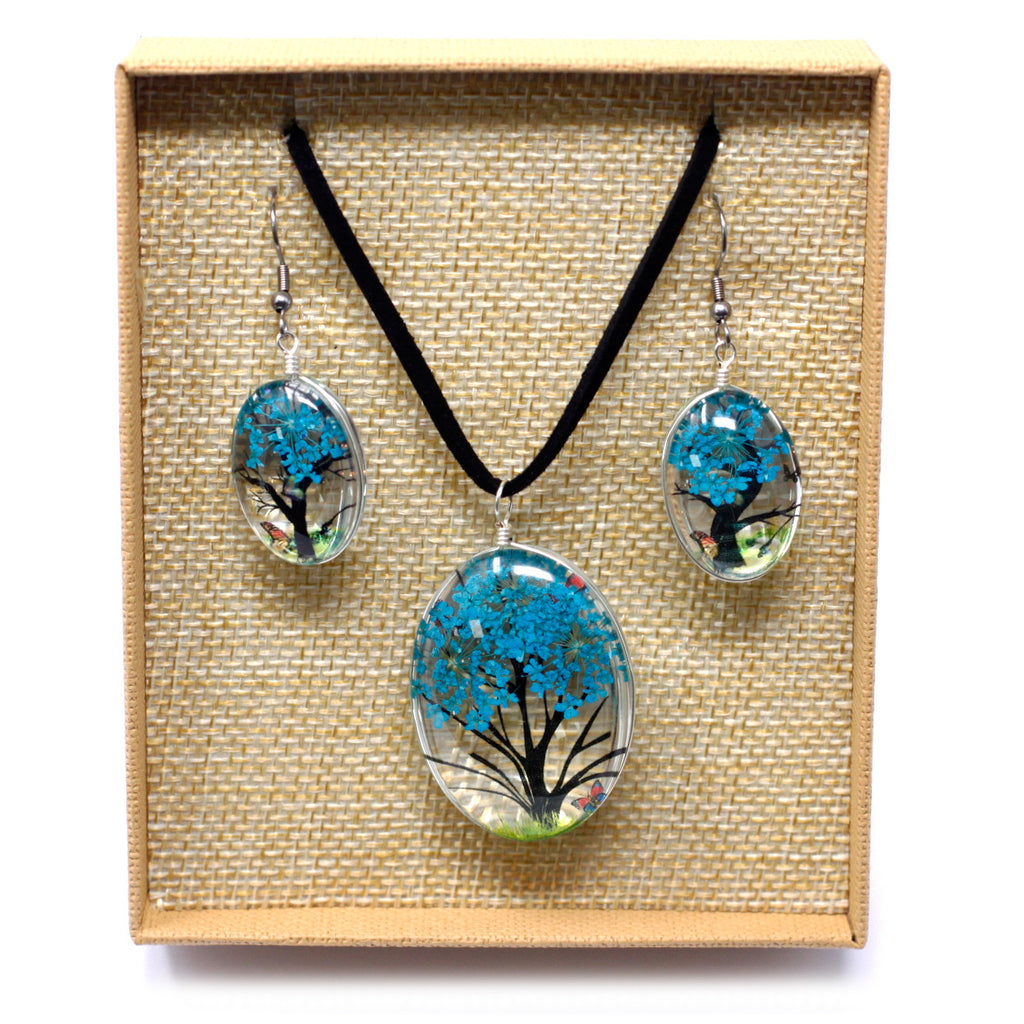 Real Pressed Flower Jewellery Sets