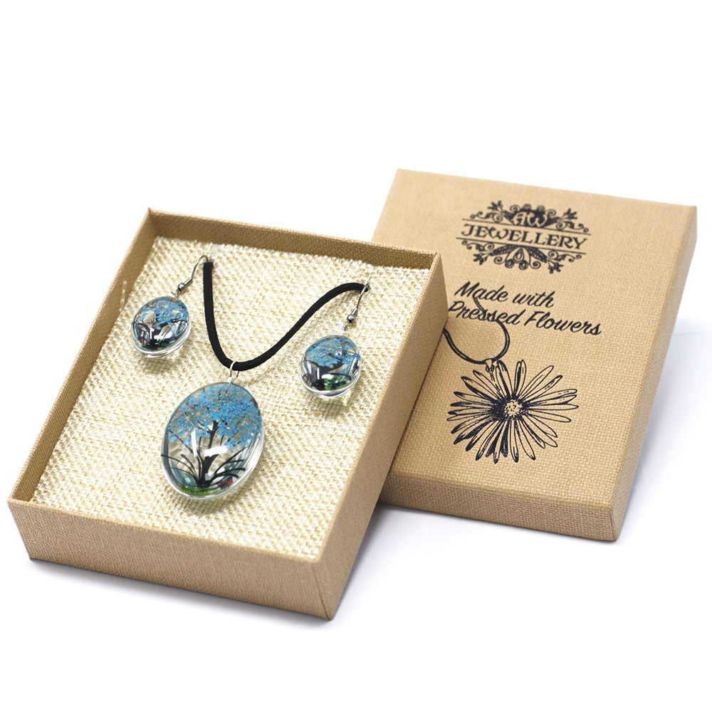 Real Pressed Flower Jewellery Sets