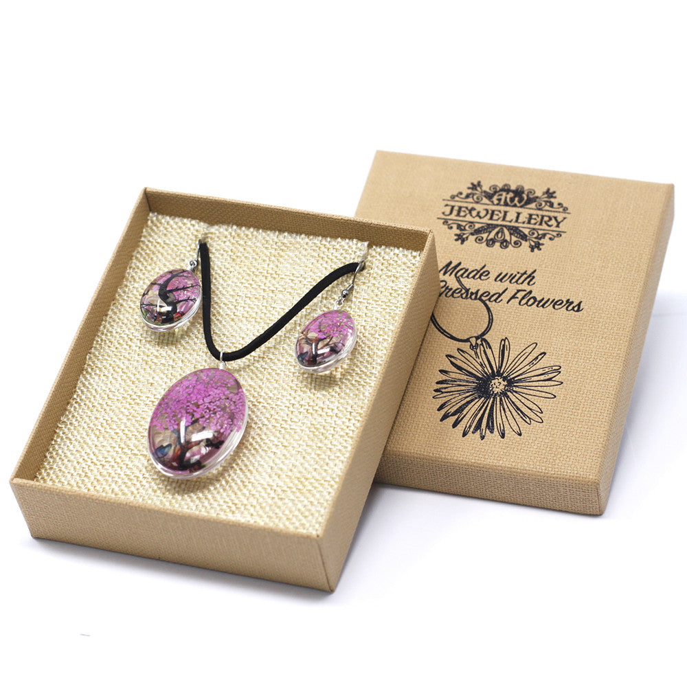 Real Pressed Flower Jewellery Sets