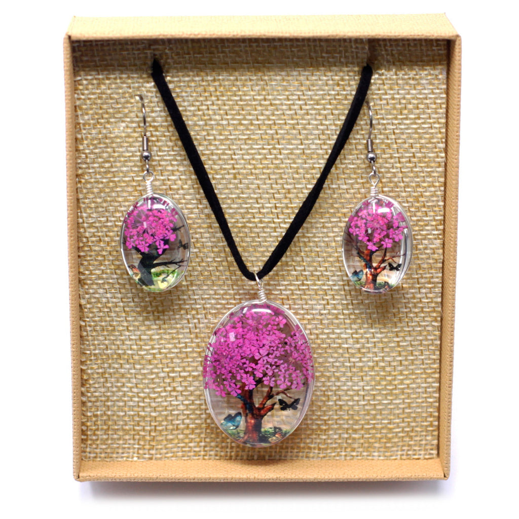 Real Pressed Flower Jewellery Sets