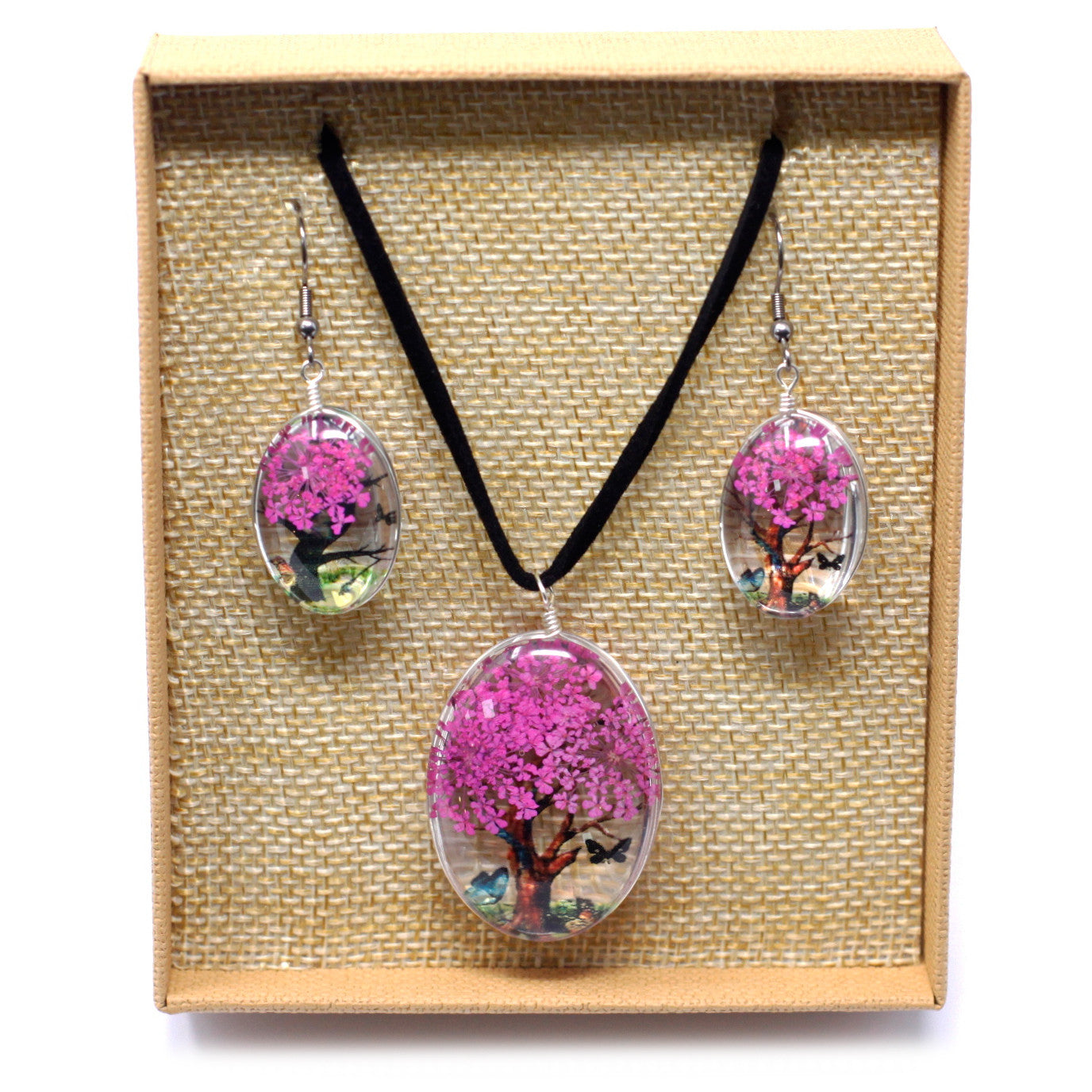 Real Pressed Flower Jewellery Sets