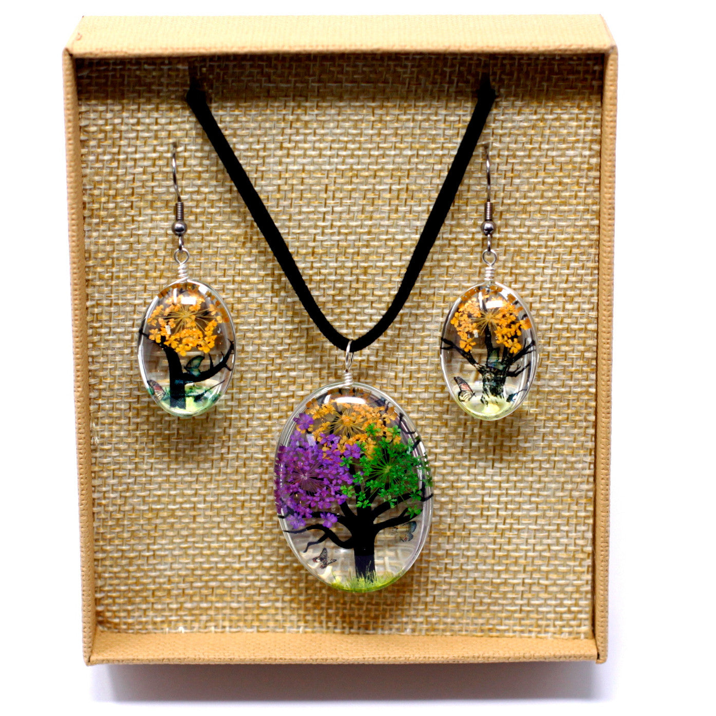 Real Pressed Flower Jewellery Sets