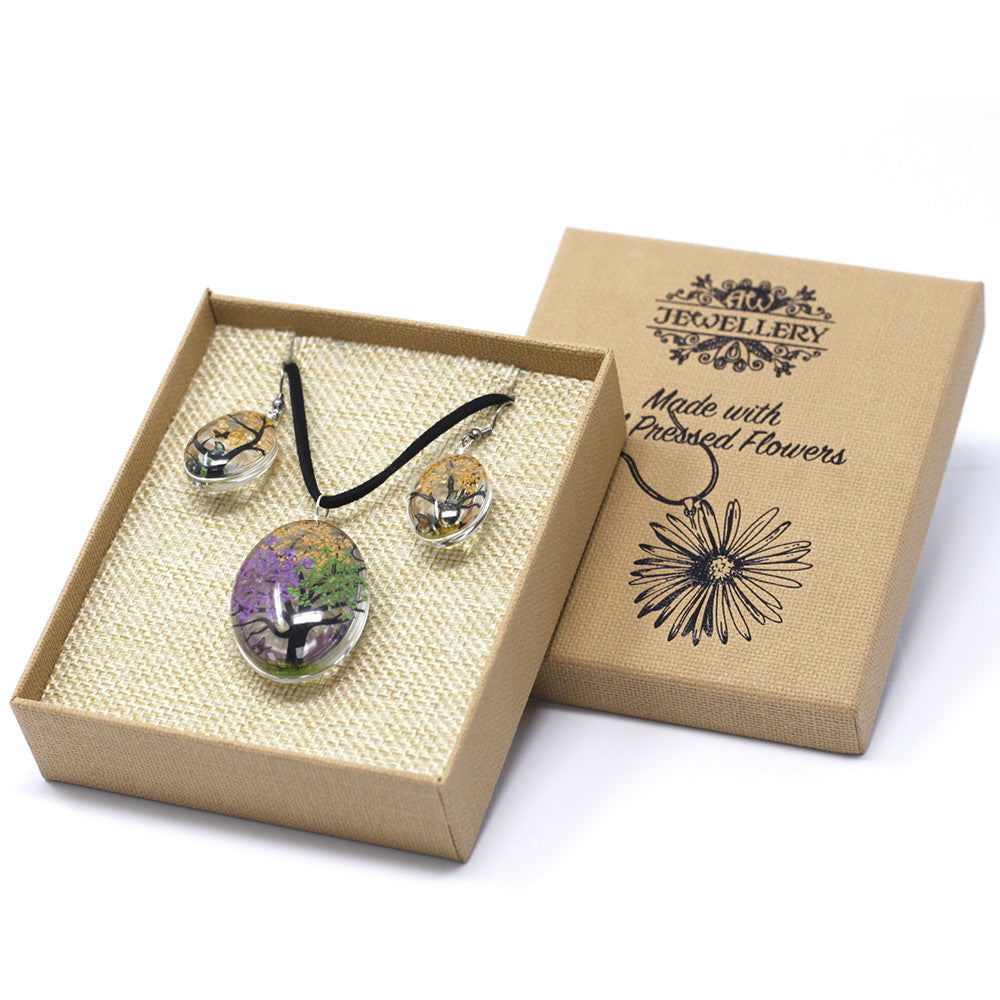 Real Pressed Flower Jewellery Sets