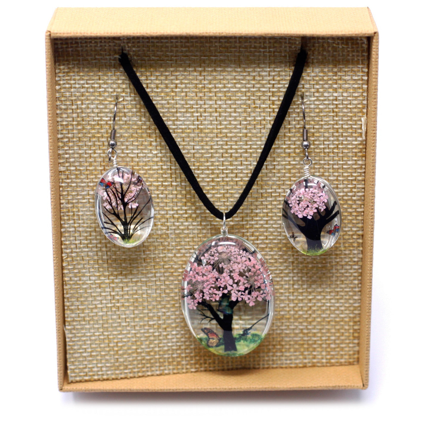 Real Pressed Flower Jewellery Sets