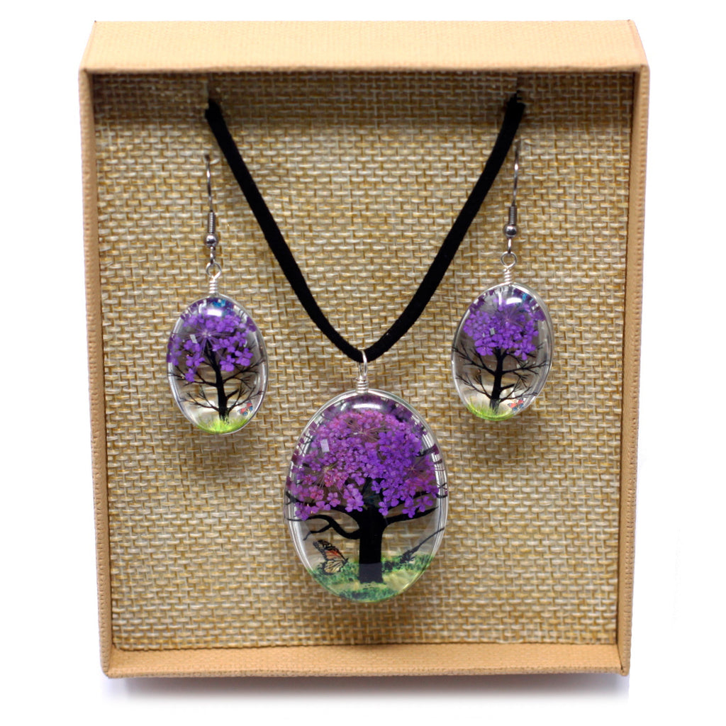 Real Pressed Flower Jewellery Sets