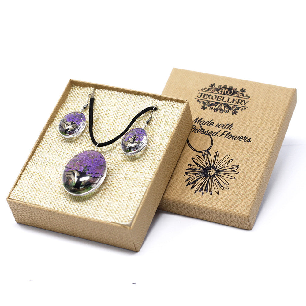 Real Pressed Flower Jewellery Sets