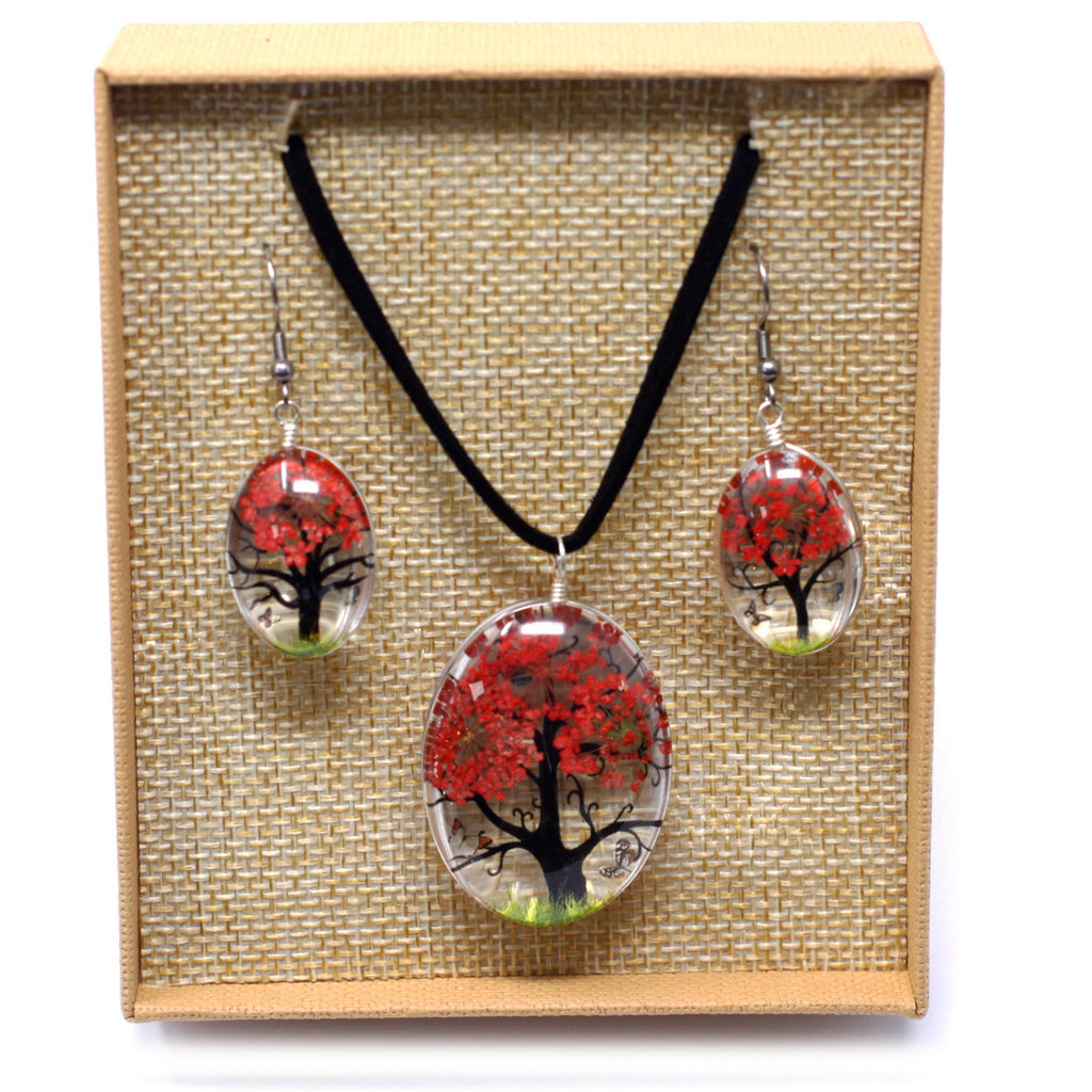 Real Pressed Flower Jewellery Sets