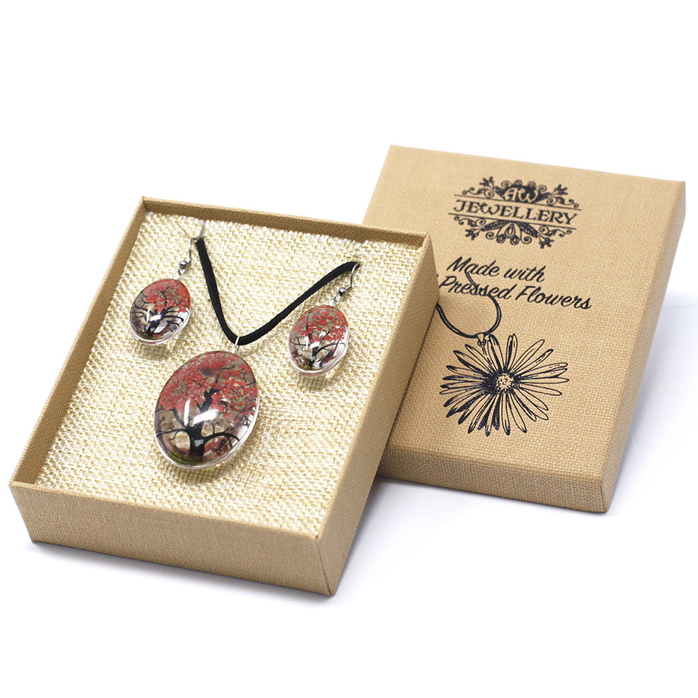 Real Pressed Flower Jewellery Sets