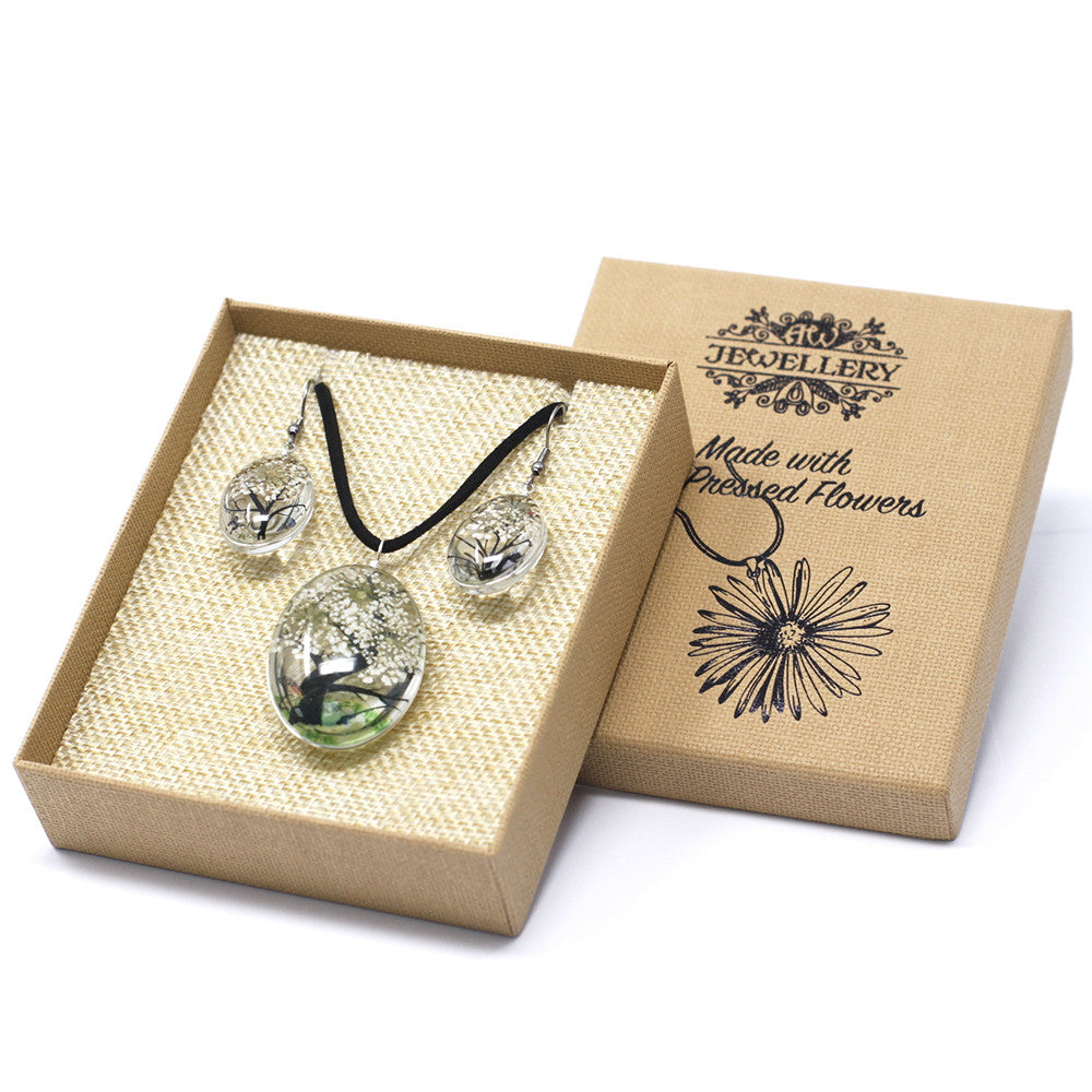 Real Pressed Flower Jewellery Sets