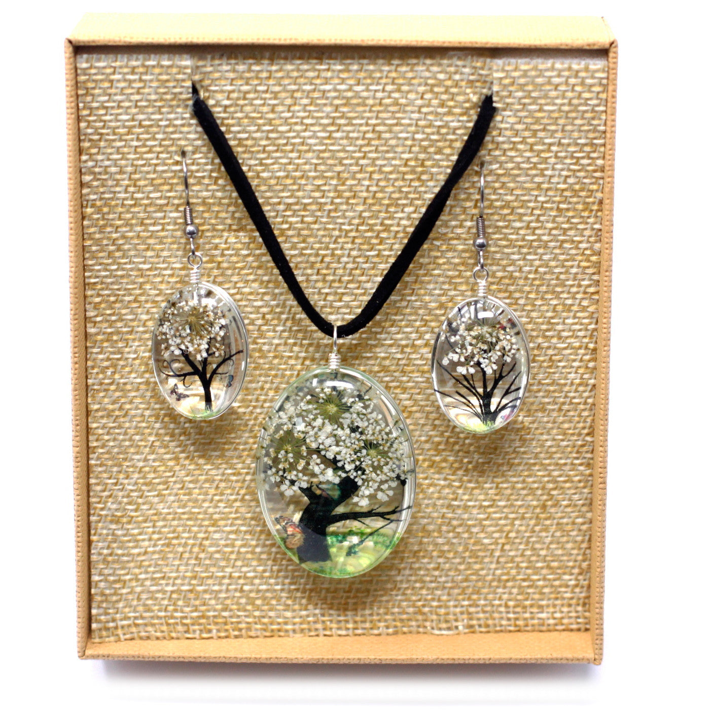 Real Pressed Flower Jewellery Sets