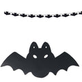 3m cardboard bat garland bunting with alternating red and black bat shapes strung on a cord, displayed against a white background
