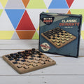 Retro wooden draughts set, classic board game for family entertainment